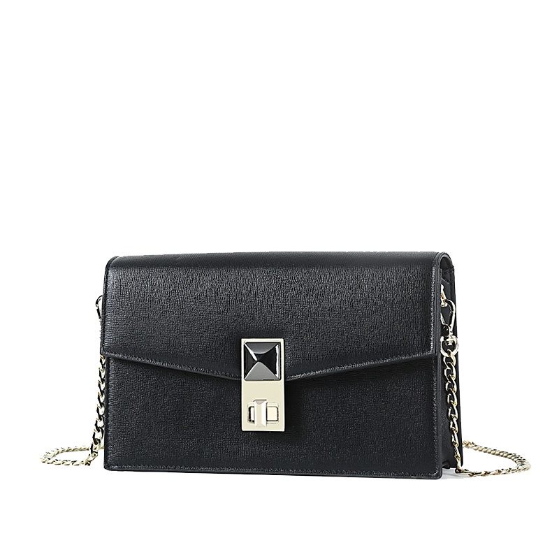 啄木鸟女包2019秋冬时尚小方包潮流单肩斜跨包包女休闲韩版链条包