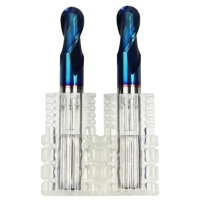 海斯迪克 gnjz-2053 HRC65度整体钨钢刀 两刃球头铣刀 硬质合金R铣刀合金立铣刀(球头*柄径*总长)