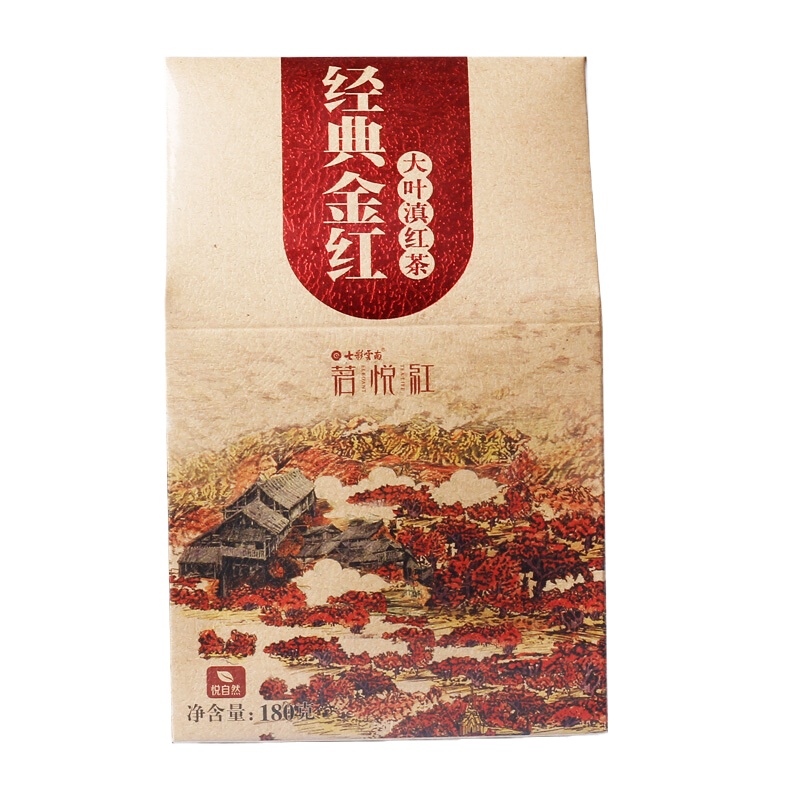 七彩云南经典金红大叶滇红茶大叶金红滇红散茶180克