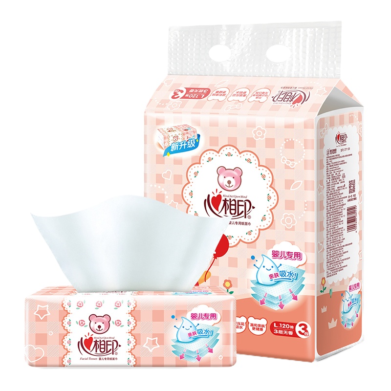 心相印 抽纸 婴儿系列 3层120抽软抽*3包(大规格) 抽纸