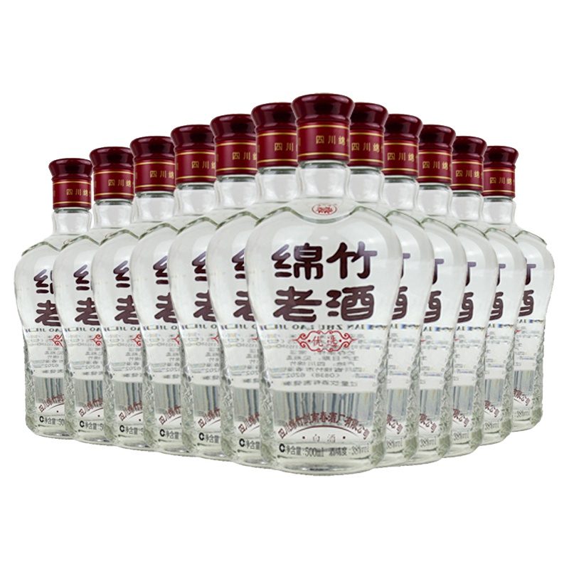 四川剑南春绵竹老酒38度500ml 6瓶半箱装纯粮光瓶礼品酒