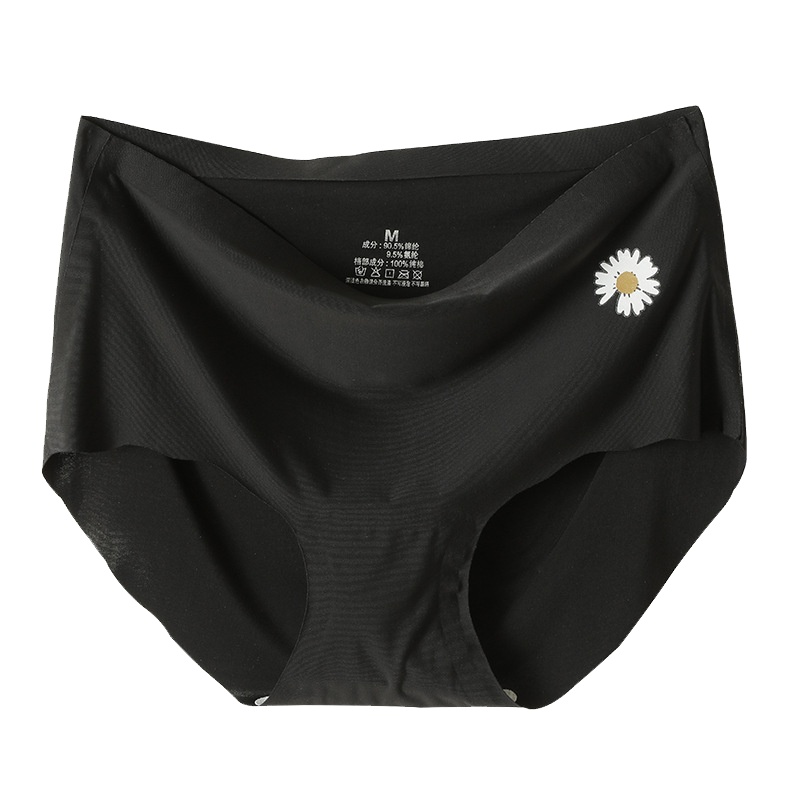(两条装）小雏菊纯棉内裤女无痕内裤冰丝中腰性感女士大码内裤女