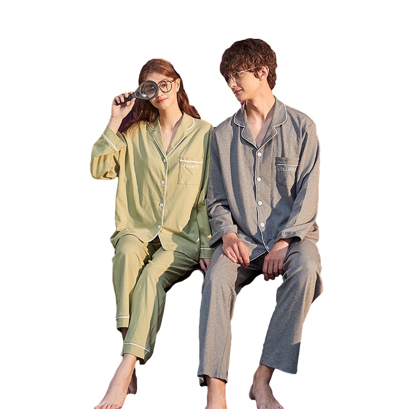 史努比联名唐狮情侣睡衣春秋新款睡衣长袖居家宽松外穿