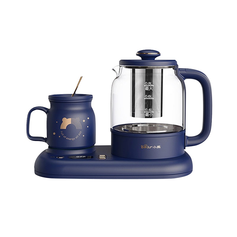 小熊(Bear)迷你养生壶养生杯mini烧水壶煮茶壶保温杯垫多功能花茶壶煮茶器电热水壶开水壶0.8升YSH-C08V1