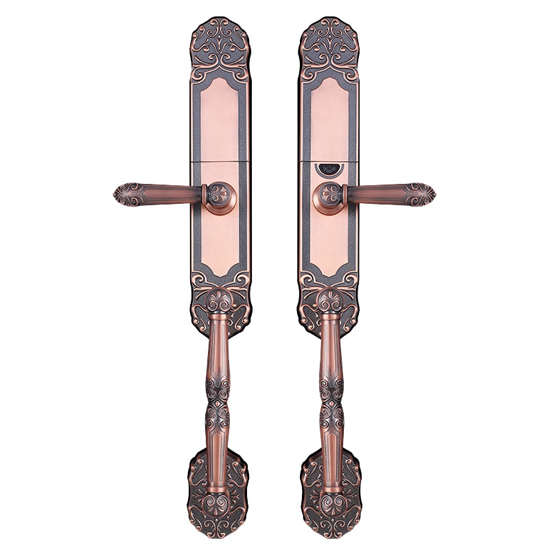 以方科技 智能锁欧式别墅指纹锁双开门密码锁推拉式家用防盗门电子锁滑盖