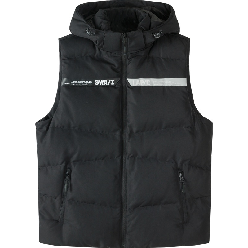 森马棉马甲男年轻撞色字母印花连帽男士背心保暖短款潮流无袖坎肩