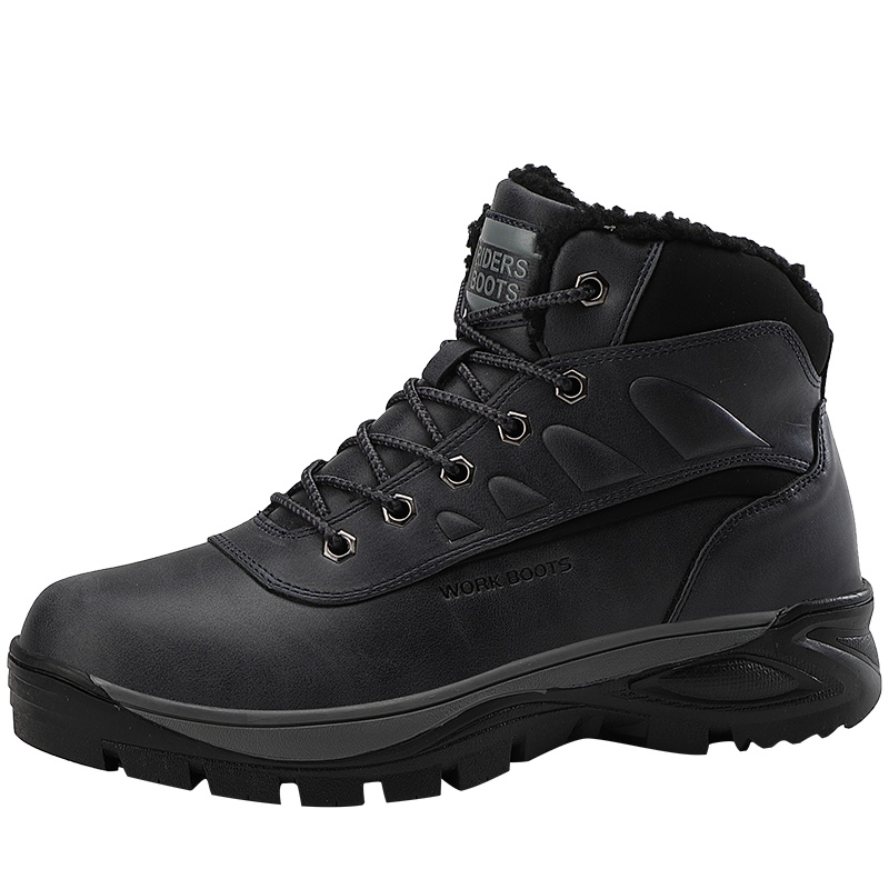YIBULUOTUO户外运动登山鞋男新款牛皮厚底防滑耐磨冬季保暖徒步鞋靴