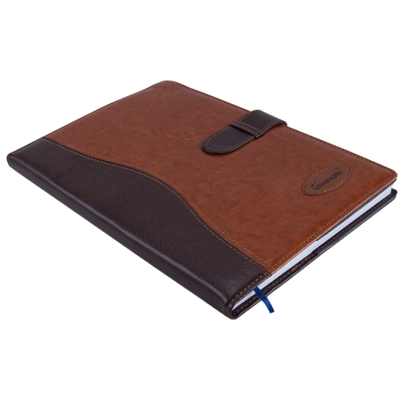 ZEBRA 广博皮面本GB25708 120张25K拼皮商务皮面记事本子