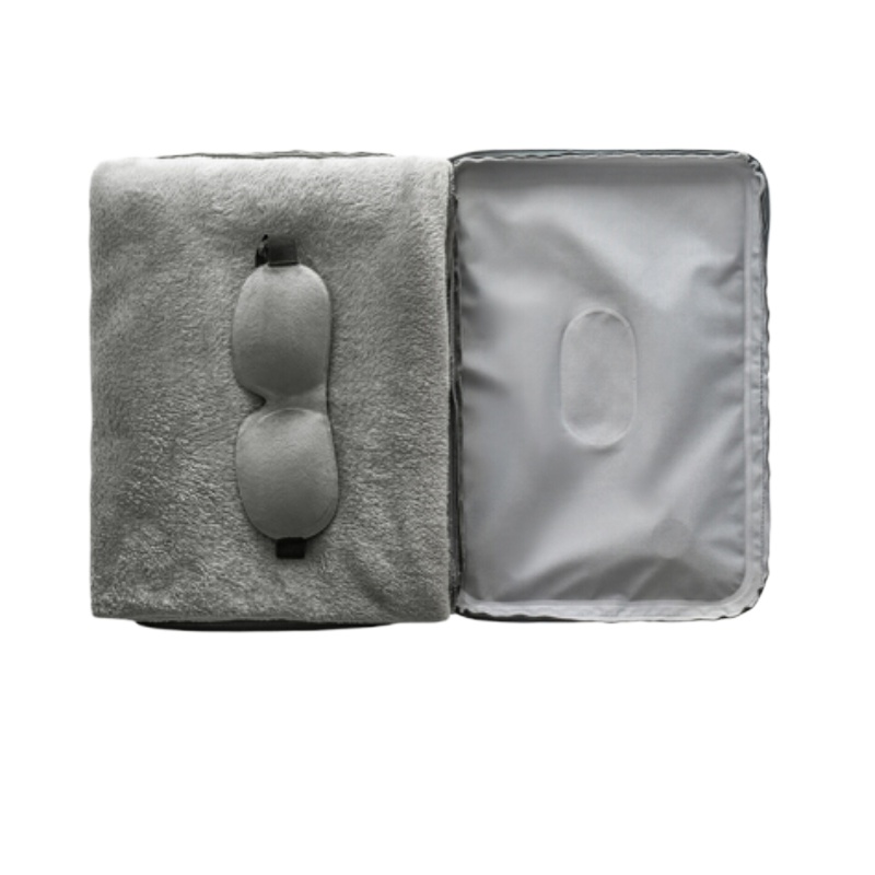 禧天龙贴心出行三件套 旅游出差充气枕3D眼罩毛毯盖毯折叠收纳