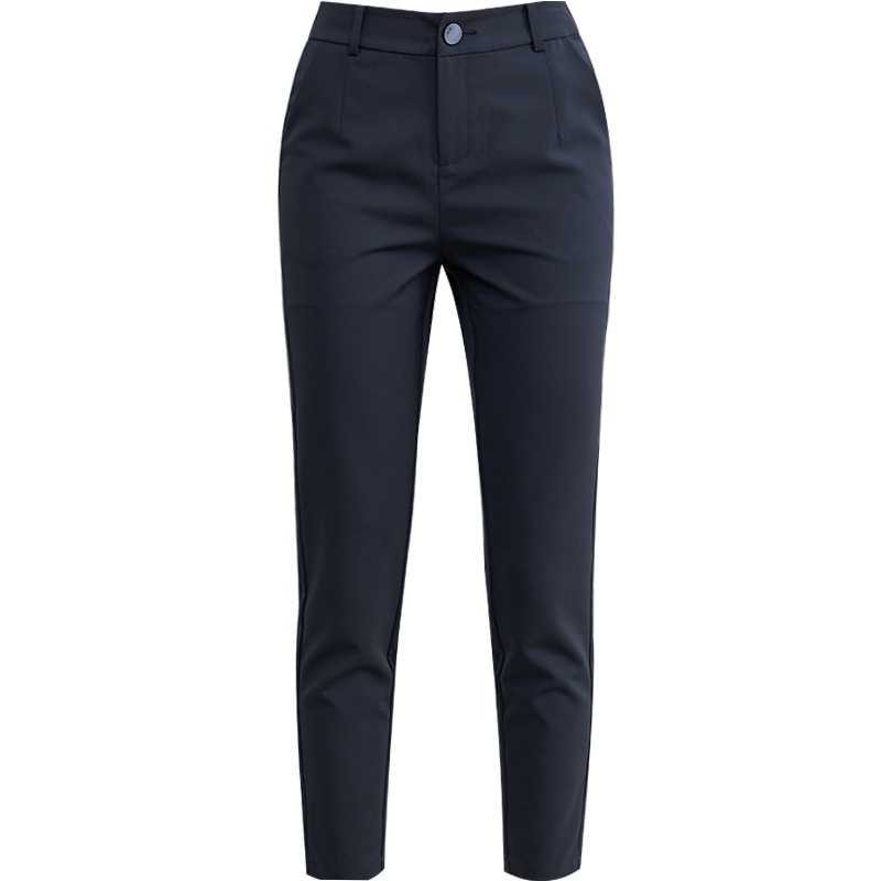 娅丽达女裤2019夏季新款九分铅笔裤职业西裤薄款显瘦黑色裤子女I2303