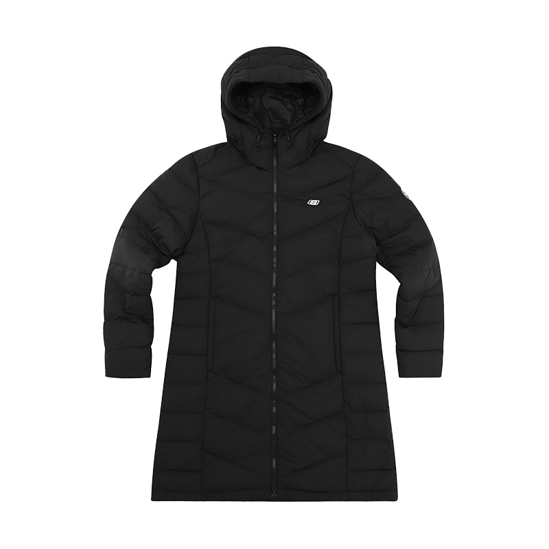 Skechers斯凯奇女装冬季羽绒服保暖连帽中长款羽绒服外套 SDAWW18B048-TBLKL