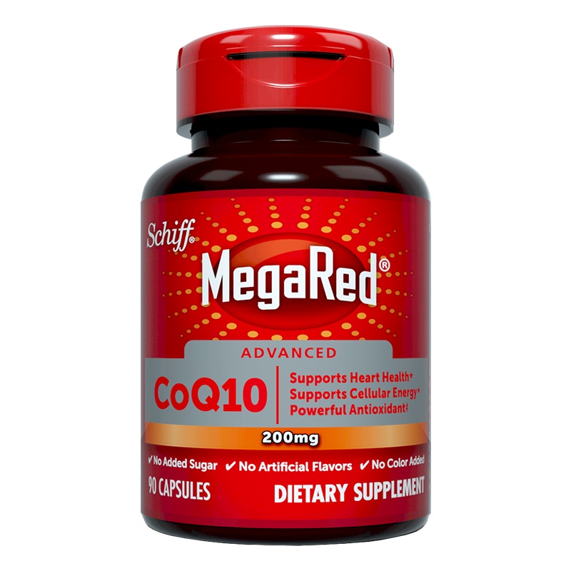 Schiff MegaRed 高含量辅酶Q10软胶囊心脑健康 200mg 膳食营养补充剂 90粒 美国进口