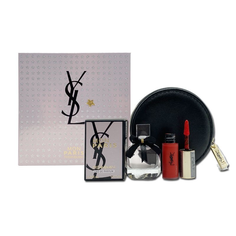 圣罗兰(YSL)反转巴黎香水7.5ml+染唇液1+黑色化妆包