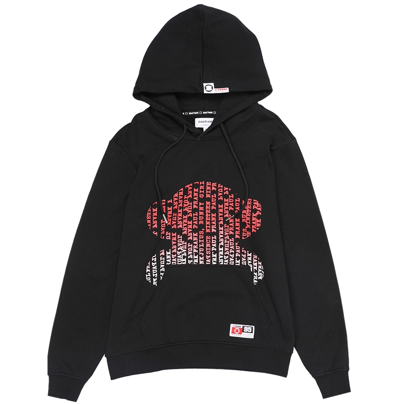 Paul Frank/大嘴猴2020秋季新款卫衣男韩版潮连帽印花宽松情侣装