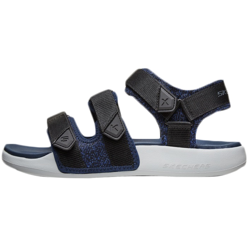 Skechers斯凯奇男鞋凉鞋夏季露趾魔术贴户外休闲沙滩运动鞋666081