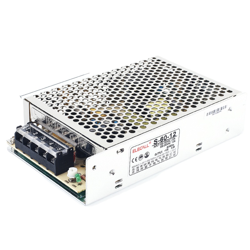 伊莱科(ELECALL)S-60-12 开关电源12V监控摄像头电源适配器LED灯带显示屏变压器直流稳压5A 60W
