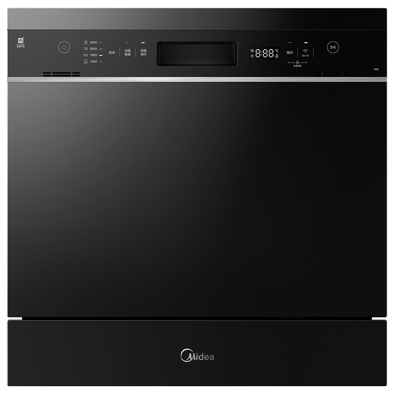 美的(Midea)家用10套嵌入式全自动洗碗机NS8 热风烘干消毒除菌wifi智控刷碗机