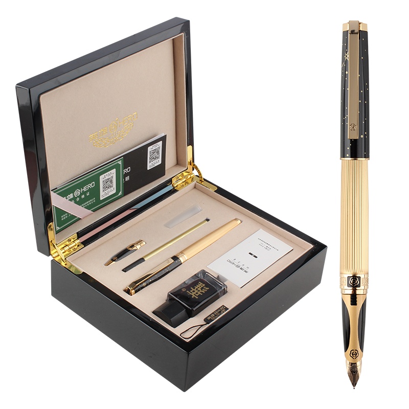 英雄(HERO)钢笔1085金笔尖12K商务办公礼物送礼盒套装男士生日礼物送领导