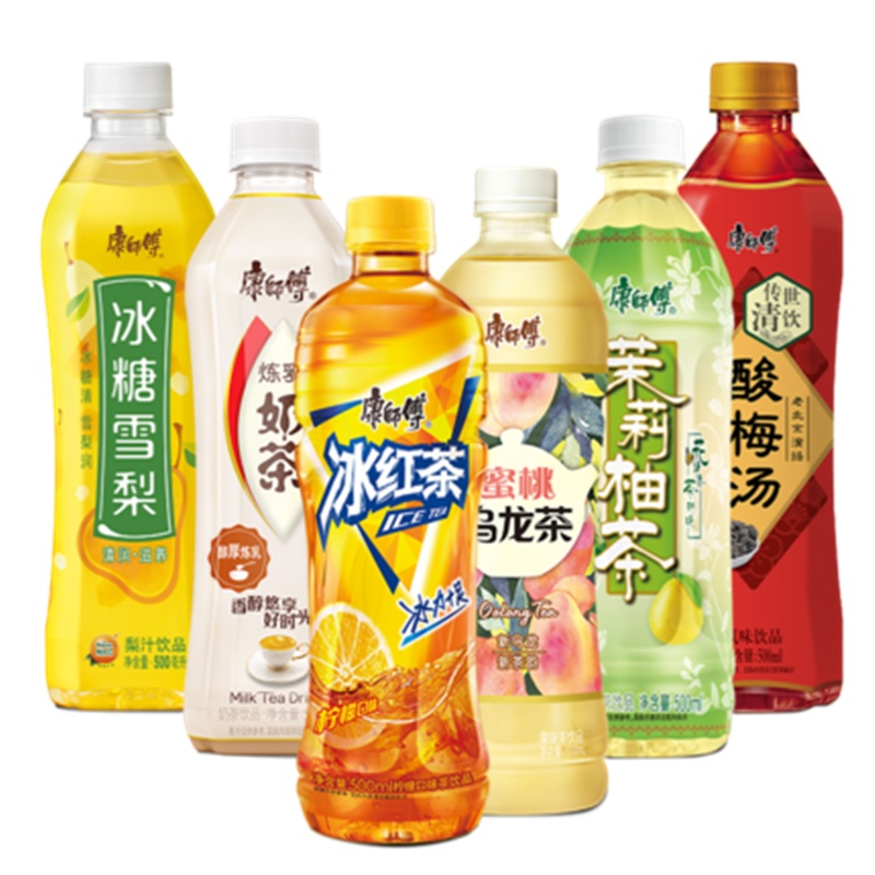 康师傅冰红茶饮料500ml瓶装 果味茶饮品酸梅汤多口味整箱饮料批发