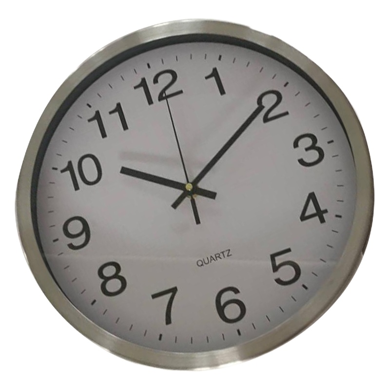 永欣 挂钟 14英寸 圆 金属白