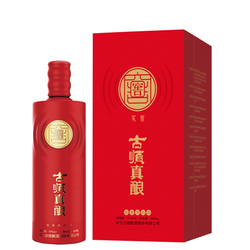 [中华特色]河北供销馆 古顺真酿 41度新实窖 500ml单瓶装 浓香型白酒 河北老字号非物质文化遗产 邢台特产