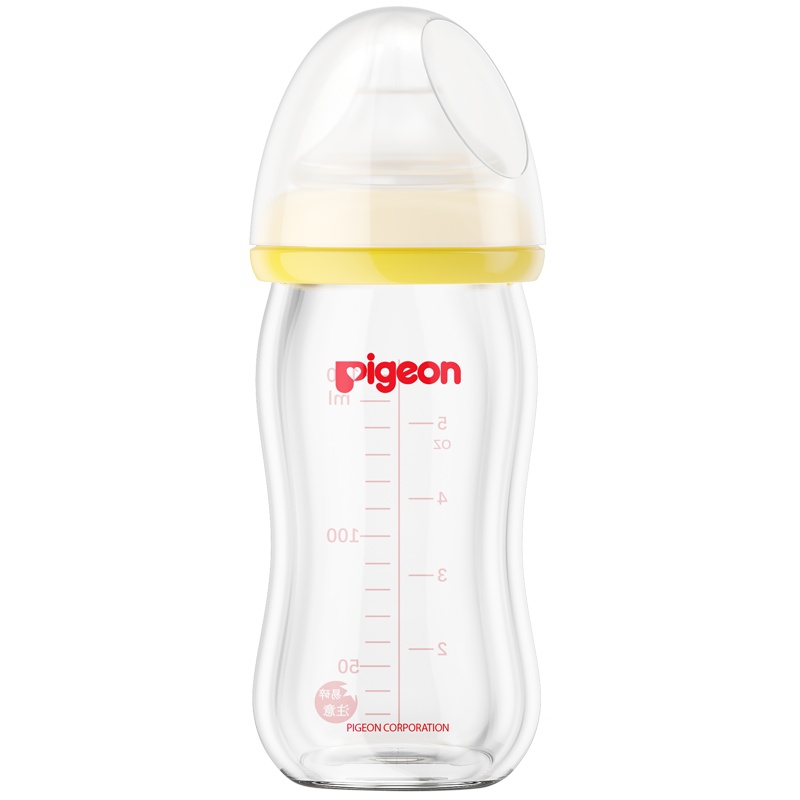 [贝亲官方旗舰店]贝亲宽口玻璃奶瓶新生儿奶瓶婴儿玻璃奶瓶宝宝奶瓶自带ss号奶嘴适合0个月以上宝宝160ml黄色AA73