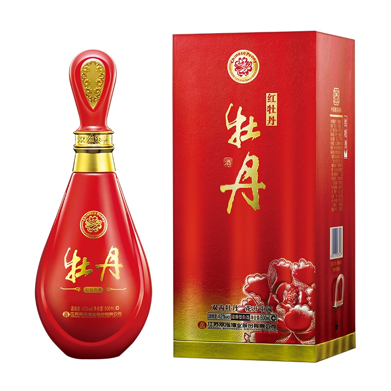 双沟 红牡丹精装版 42度500ml 单瓶装 浓香型白酒