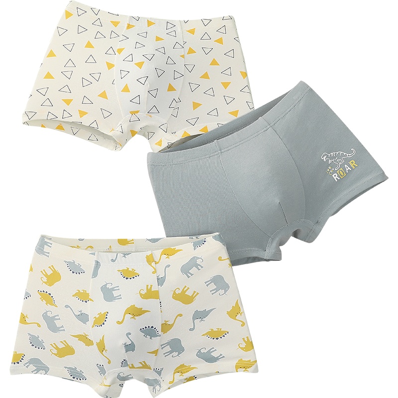 红豆儿童男童抑菌内裤棉氨中大童平角内裤三条装