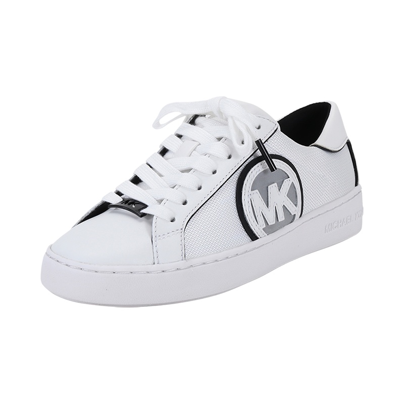迈克·科尔斯 MICHAEL KORS MK女鞋 织物配皮 系带休闲运动鞋板鞋小白鞋43T1KTFS2D
