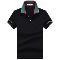 雅鹿男装撞色罗纹翻领男款T恤T0531