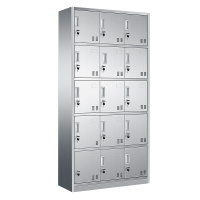 [一鹏]更衣柜304不锈钢十五门员工储物柜鞋柜碗柜带锁浴室存包柜