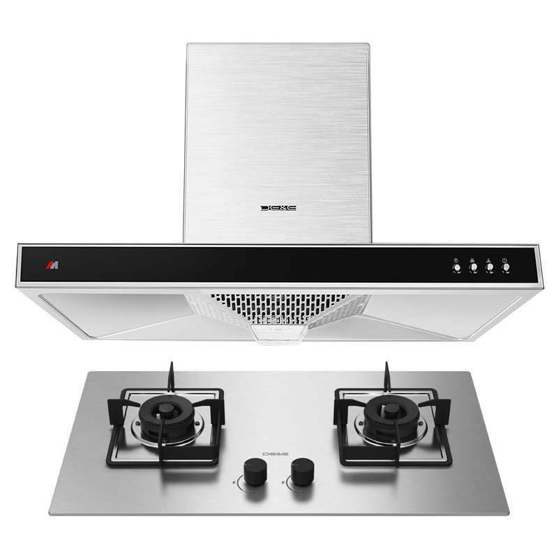 德意(DE&E)20m³大吸力745mm小尺寸欧式油烟机 4.3Kw不锈钢燃气灶套餐8515+750G(液化气/天然气)