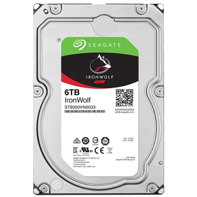 希捷(Seagate)6TB 256MB 7200RPM 网络存储(NAS)硬盘 SATA接口 希捷酷狼IronWolf系列(ST6000VN0033)