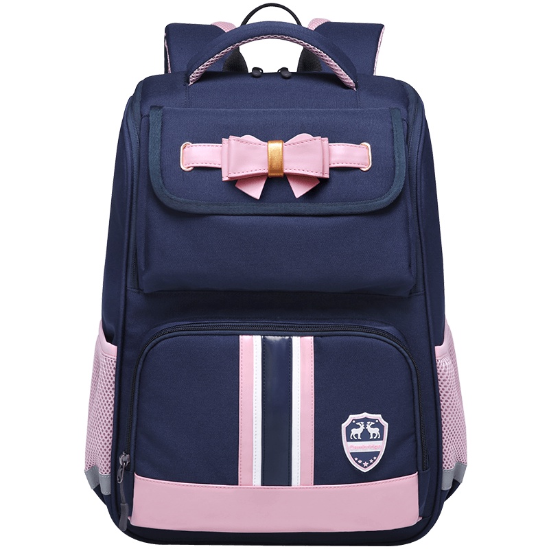 第九城（V.NINE）书包小学生男女孩1-6年级儿童双肩包大容量多功能英伦3D肩负反光条安全背包学生书包 涤纶