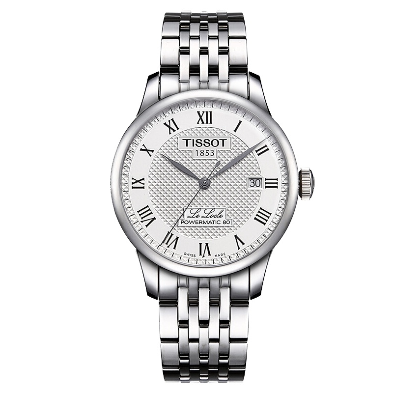 天梭(TISSOT) 80存储动力 商务 休闲 皮带 间金 钢带 男士 自动机械表T006系列