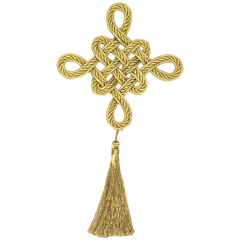 苏斯 金银装饰中国结吊穗流苏装饰手工喜庆用品挂件清宫服装配件 小号金色