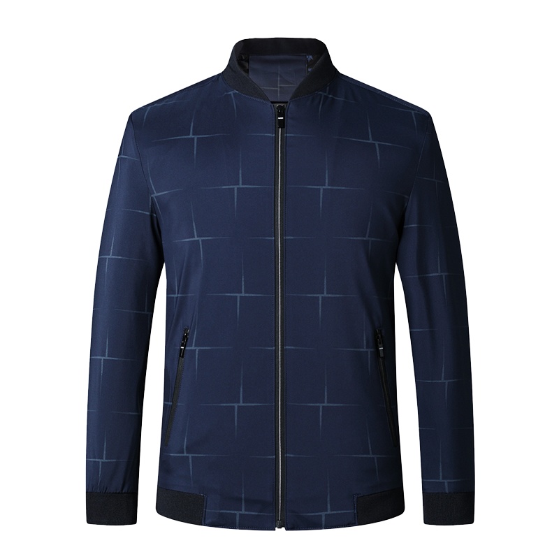 駱丹尼斯爸爸外套秋季薄款中老年男夹克中年登山休闲立领中年拉链爸爸装