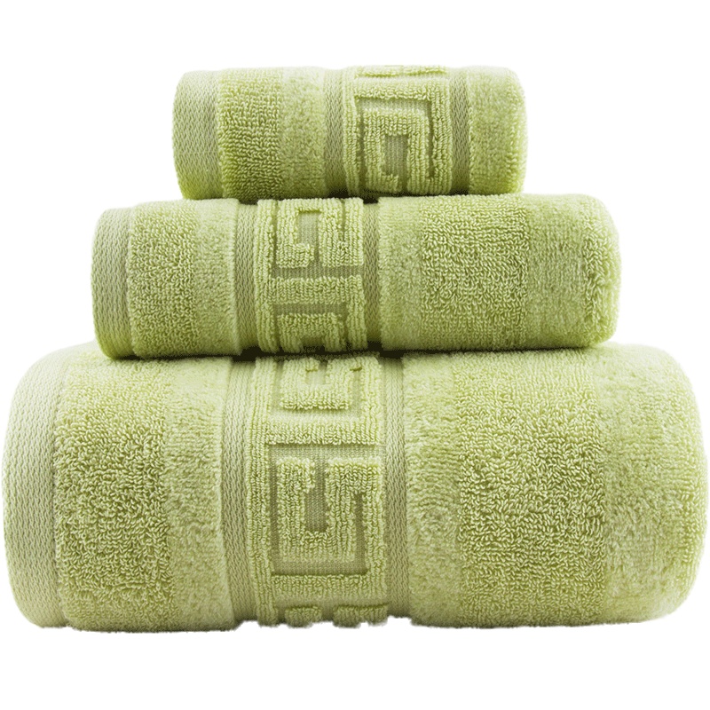 三利 精梳纯棉 A类 婴儿可用 吉祥缎档 割绒方巾面巾浴巾三件套 礼盒装