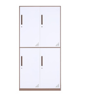 东港家具 窄边套色钢制加厚员工铁皮更衣柜储物寄存包鞋柜泳池车间职工宿舍浴室换衣柜多门带锁柜灰白色可定制 窄边四门更衣柜