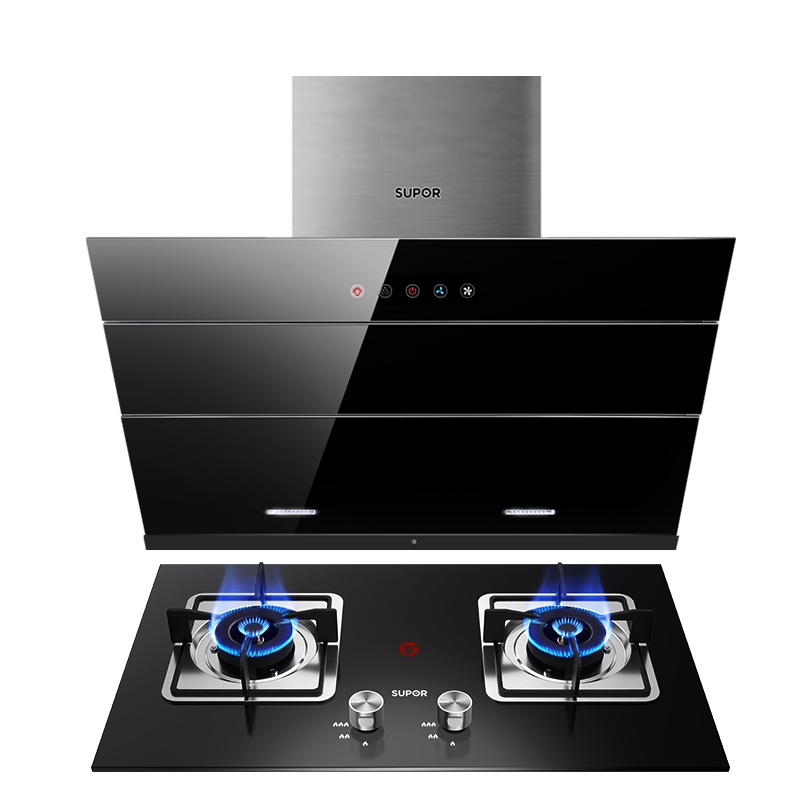 苏泊尔(SUPOR)J613+P20抽吸油烟机燃气灶油烟机套餐触控式侧吸式吸油烟机套装智旋干洗17立方(液化气)