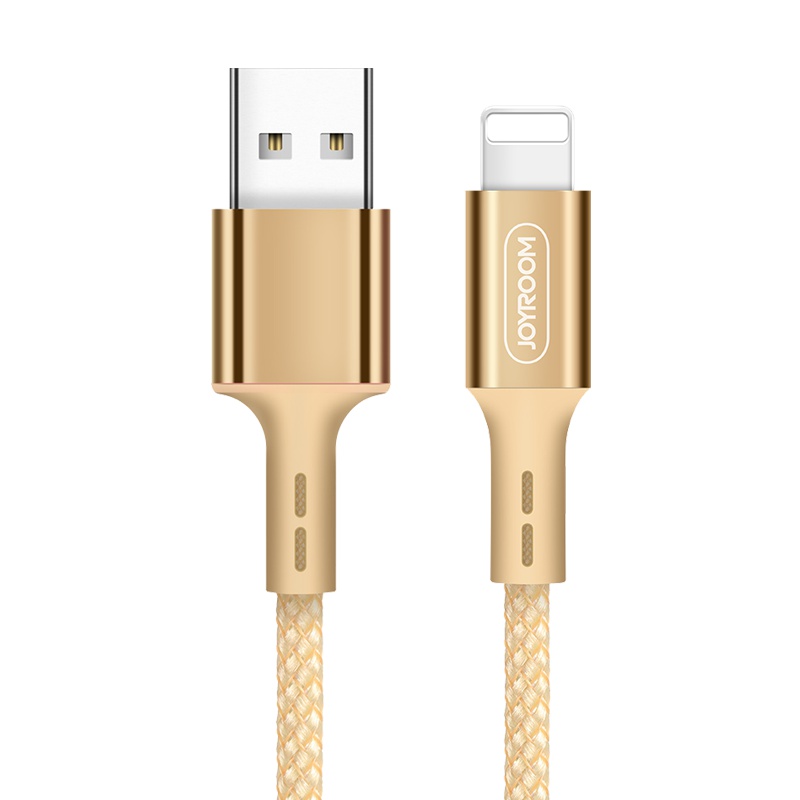 机乐堂 苹果数据线 编织尼龙耐用 支持iPhoneXS/max/6s/7p/8plus/xr/iPad 1米 金色