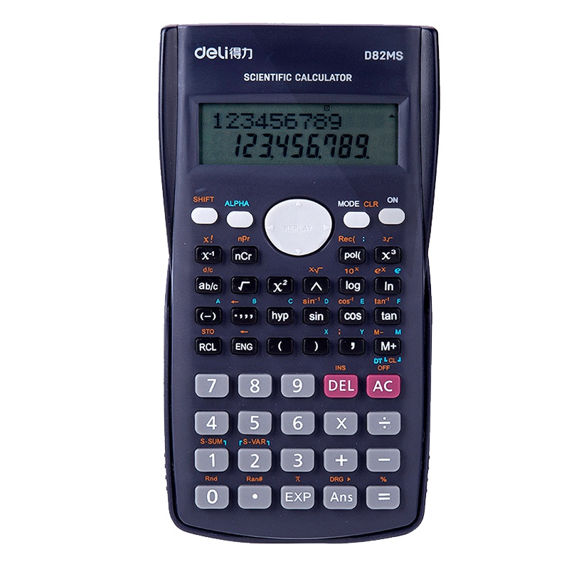 得力(deli)D82MS函数计算器学生多功能计算机240种函数计算算法中学生中考高考专用科学函数型学生专用计算器蓝色