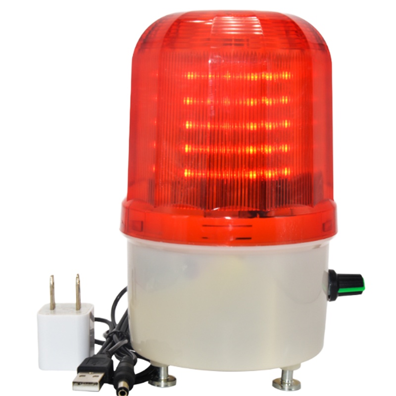 斌翔 220V充电式LED旋转爆闪警示灯声光报警器/红色(单位:个)
