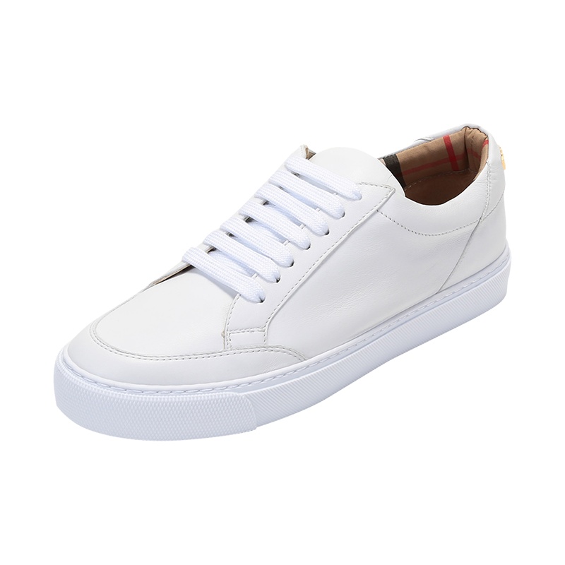 博柏利/巴宝莉 BURBERRY 女款羊皮系带休闲运动鞋小白鞋80432101