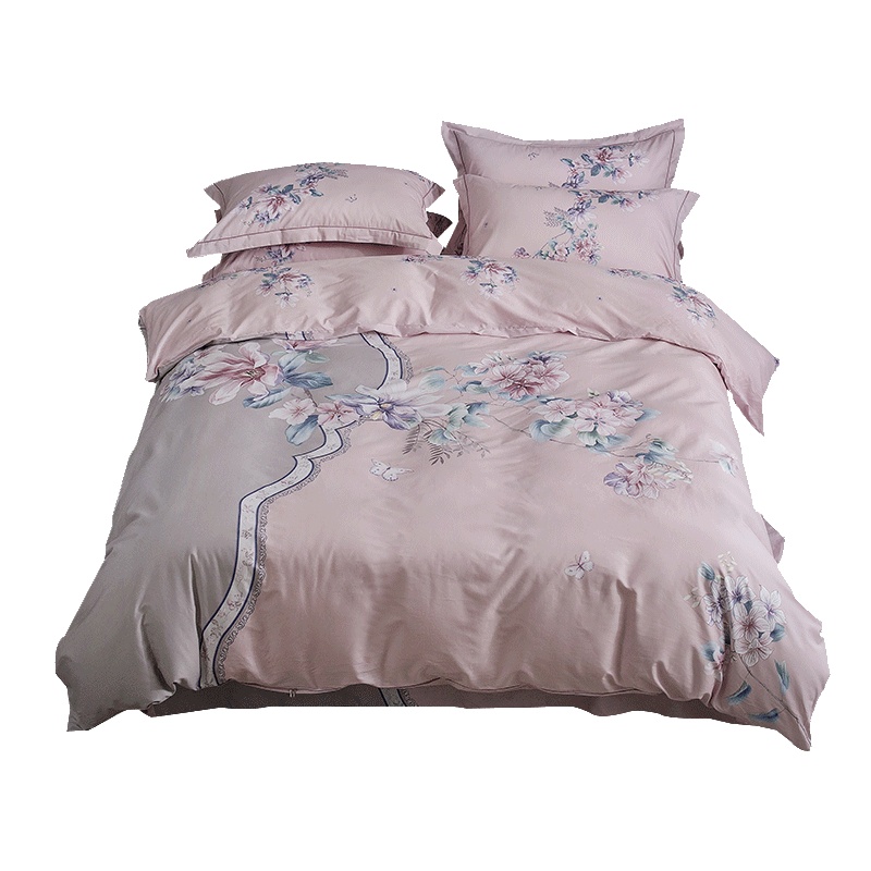 吉岳Giyou高支高密精梳匹马棉大版印花全棉四件套