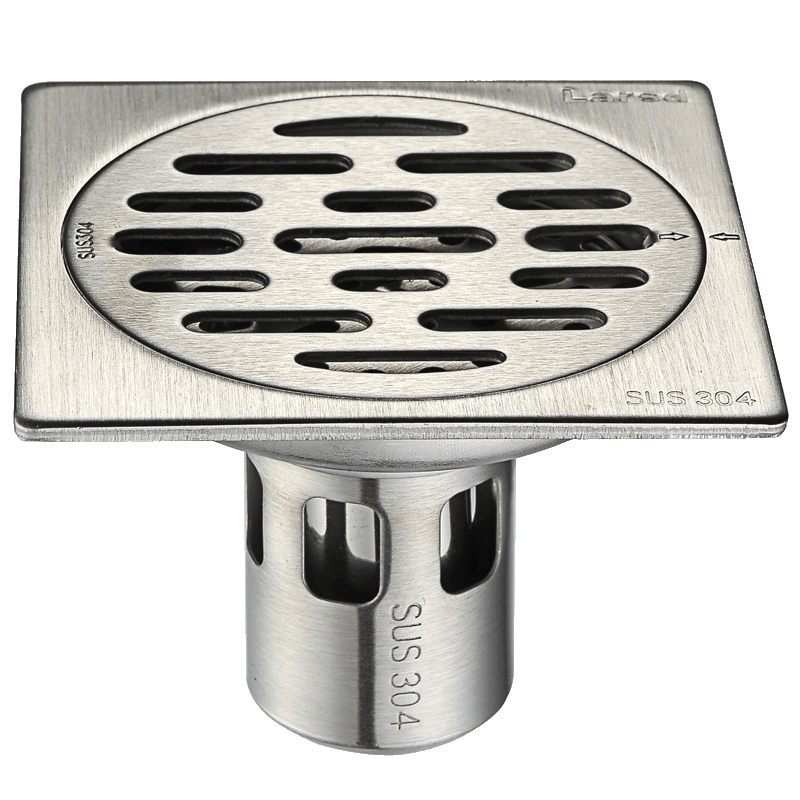 莱尔诗丹LARSD 304不锈钢地漏 防臭式地漏 洗衣机地漏防臭内芯带过滤网 4英寸钢材地漏