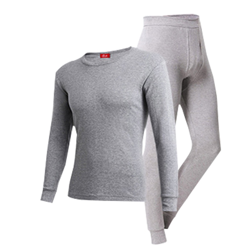 浪莎 男士保暖内衣薄款 冬季打底情侣棉毛衫 全棉秋衣秋裤女 纯棉套装