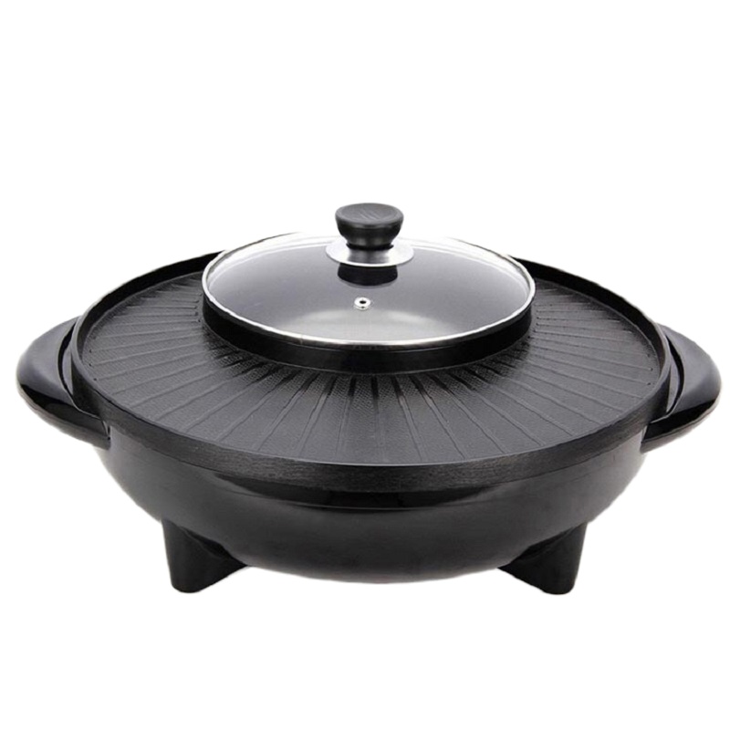 耐咔韩式无烟电热烤炉烧烤盘多功能涮烤火锅一体不粘锅NK-02