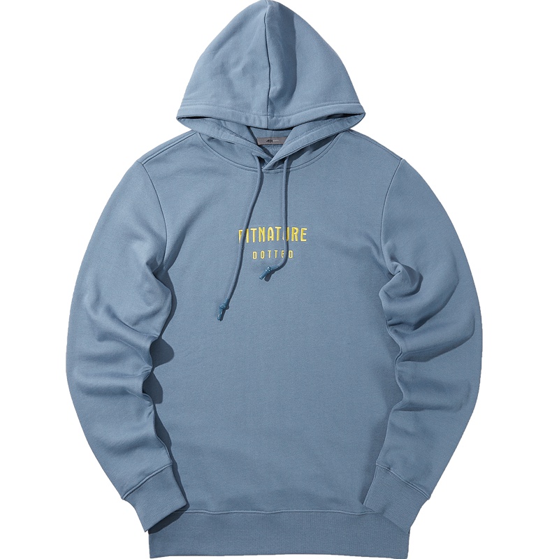 黑鲸潮酷刺绣连帽卫衣秋季男装休闲舒适兜帽衫男CNZWJ38081A