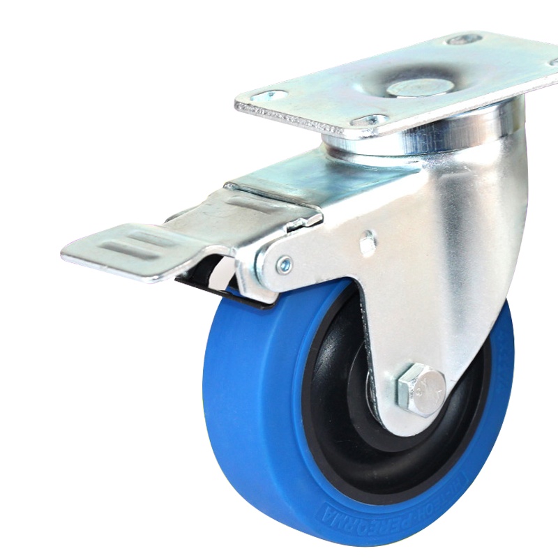 海斯迪克 gnjz-106 中型静音脚轮 双轴承滚轮 耐磨减震手推车轮子轱辘 4寸刹车轮